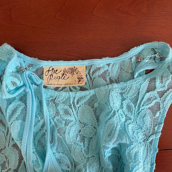 Free people lace dress small baby blue with slip - Picture 8 of 8